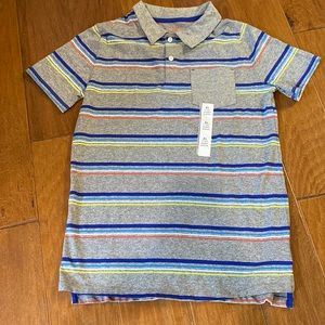 Grey striped Boys Size 16 Polo Shirt with Pocket
